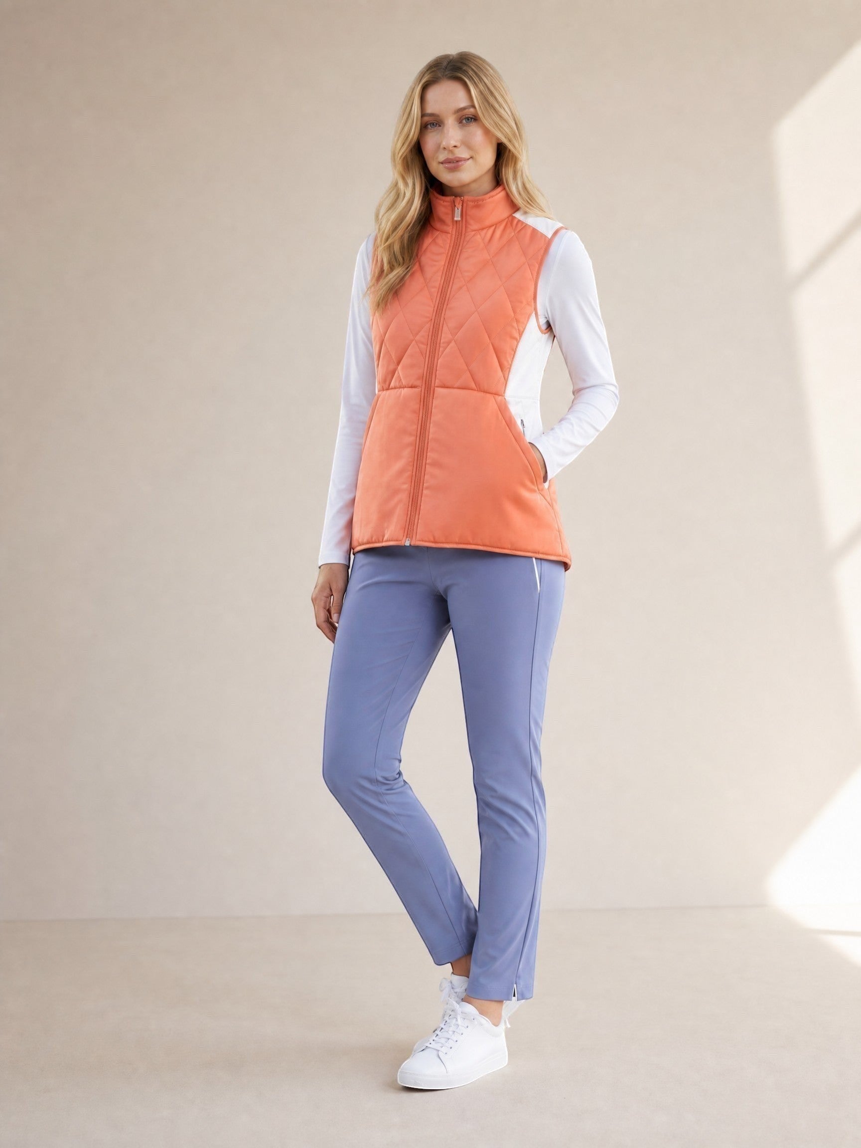 Quilted Tangerine Ace Golf Vest