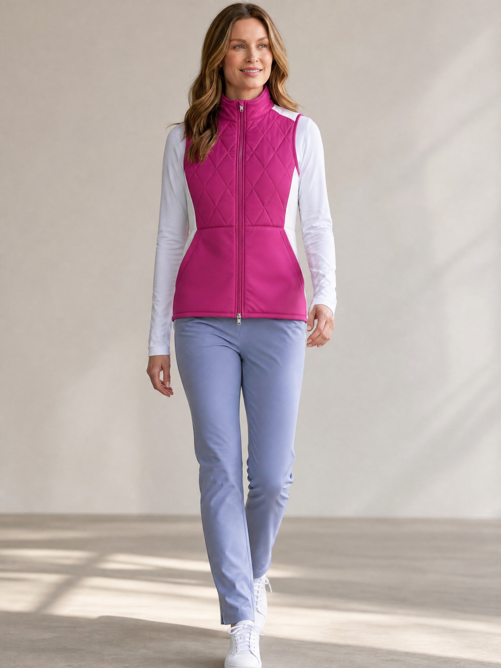 Quilted Fuchsia Ace Golf Vest