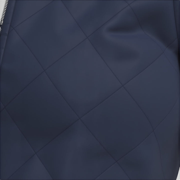 Elliott & Rose navy quilted golf vest with diamond pattern and full zip. Lightweight and flexible for comfortable play.