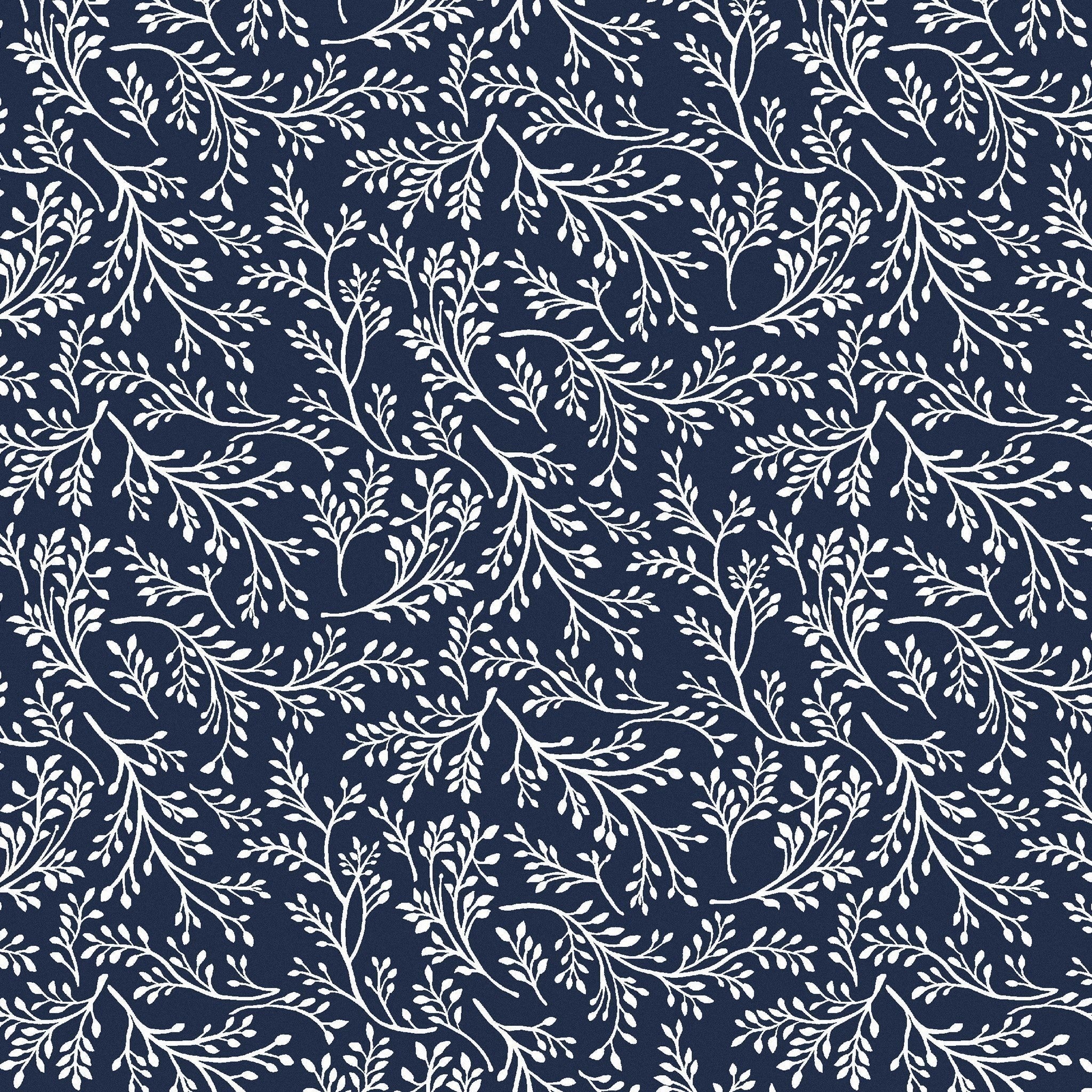 Elliott & Rose navy skort with white vine print, lightweight and breathable for golf.