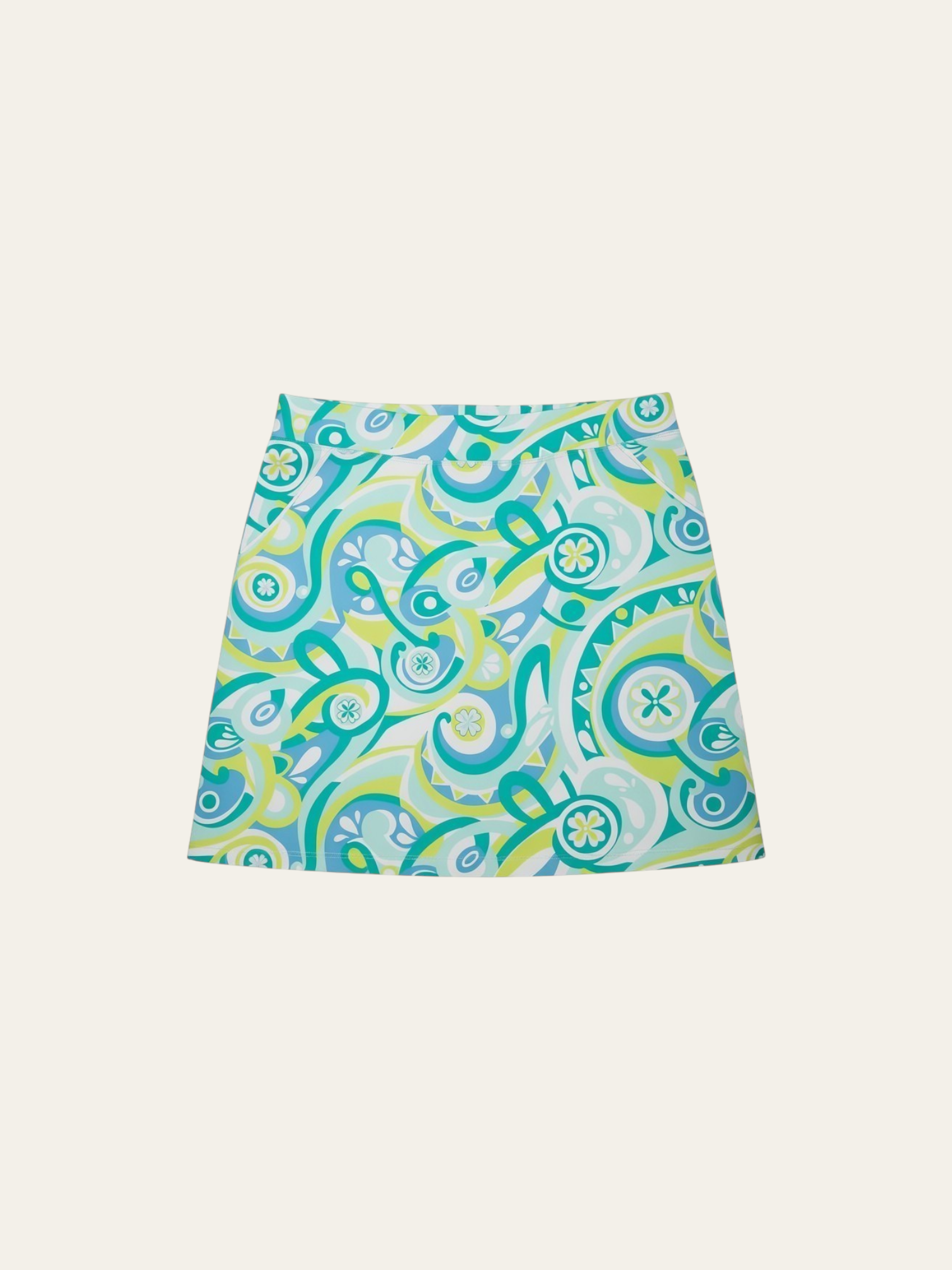 Retro Swirl Jade Golf Skort